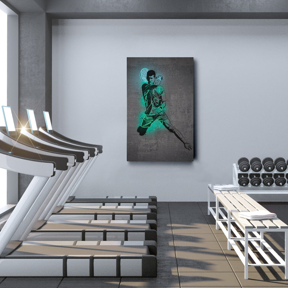 Novak Djokovic Neon Canvas Art | Modern Wall Decor for Tennis Fans - CanvasNeon