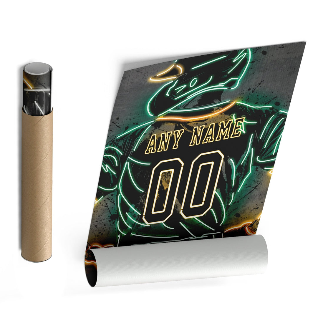 Oakland Athletics Custom Jersey Canvas | Neon Wall Art - CanvasNeon