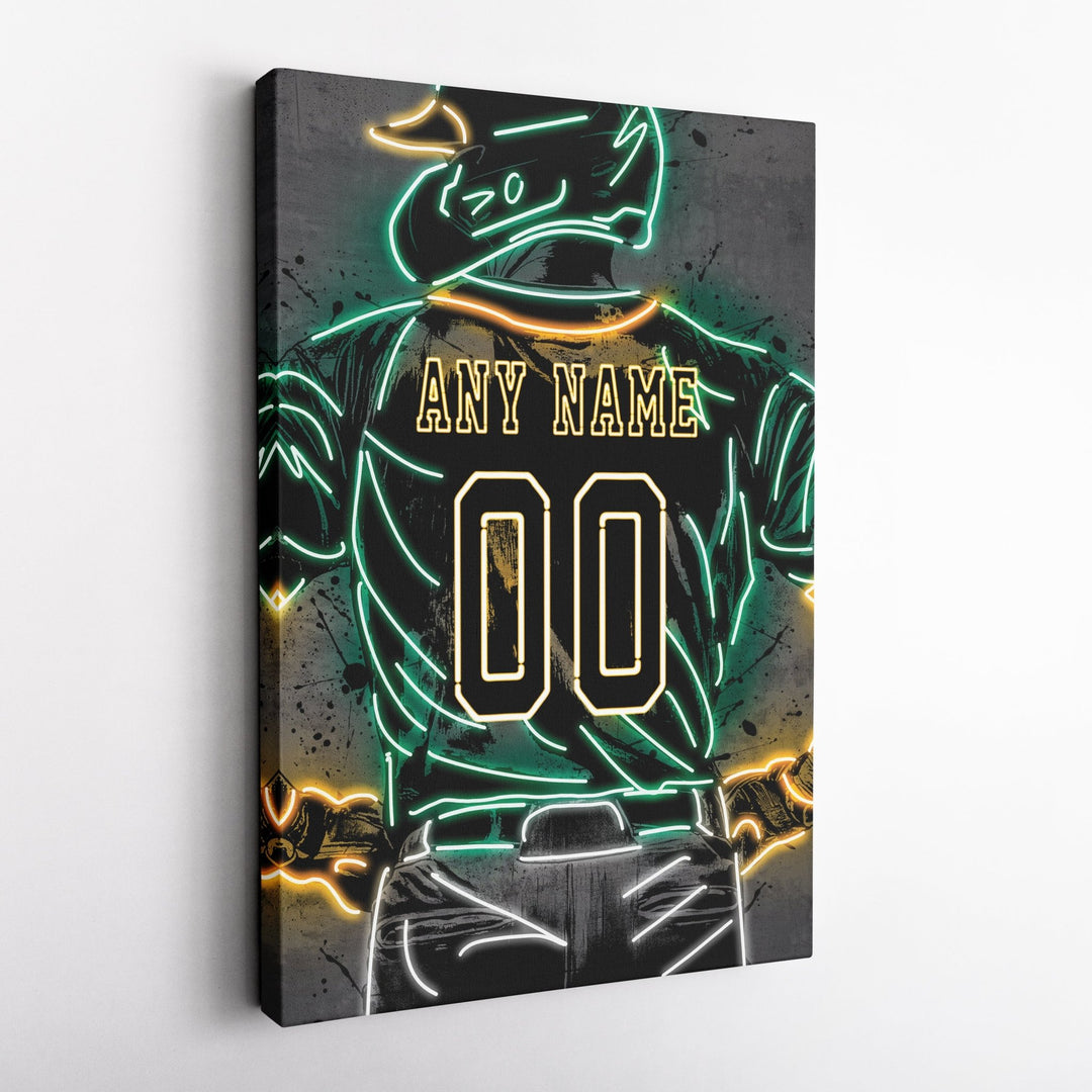 Oakland Athletics Custom Jersey Canvas | Neon Wall Art - CanvasNeon