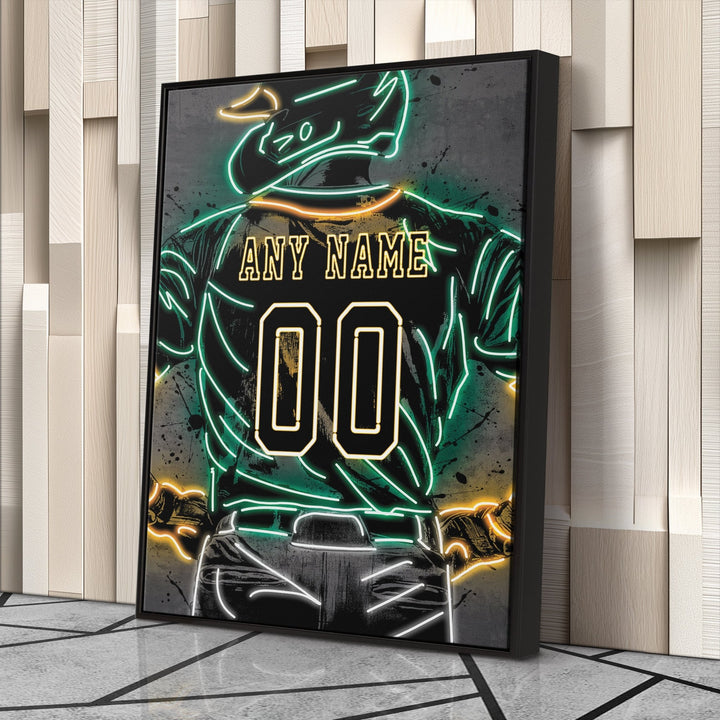 Oakland Athletics Custom Jersey Canvas | Neon Wall Art - CanvasNeon