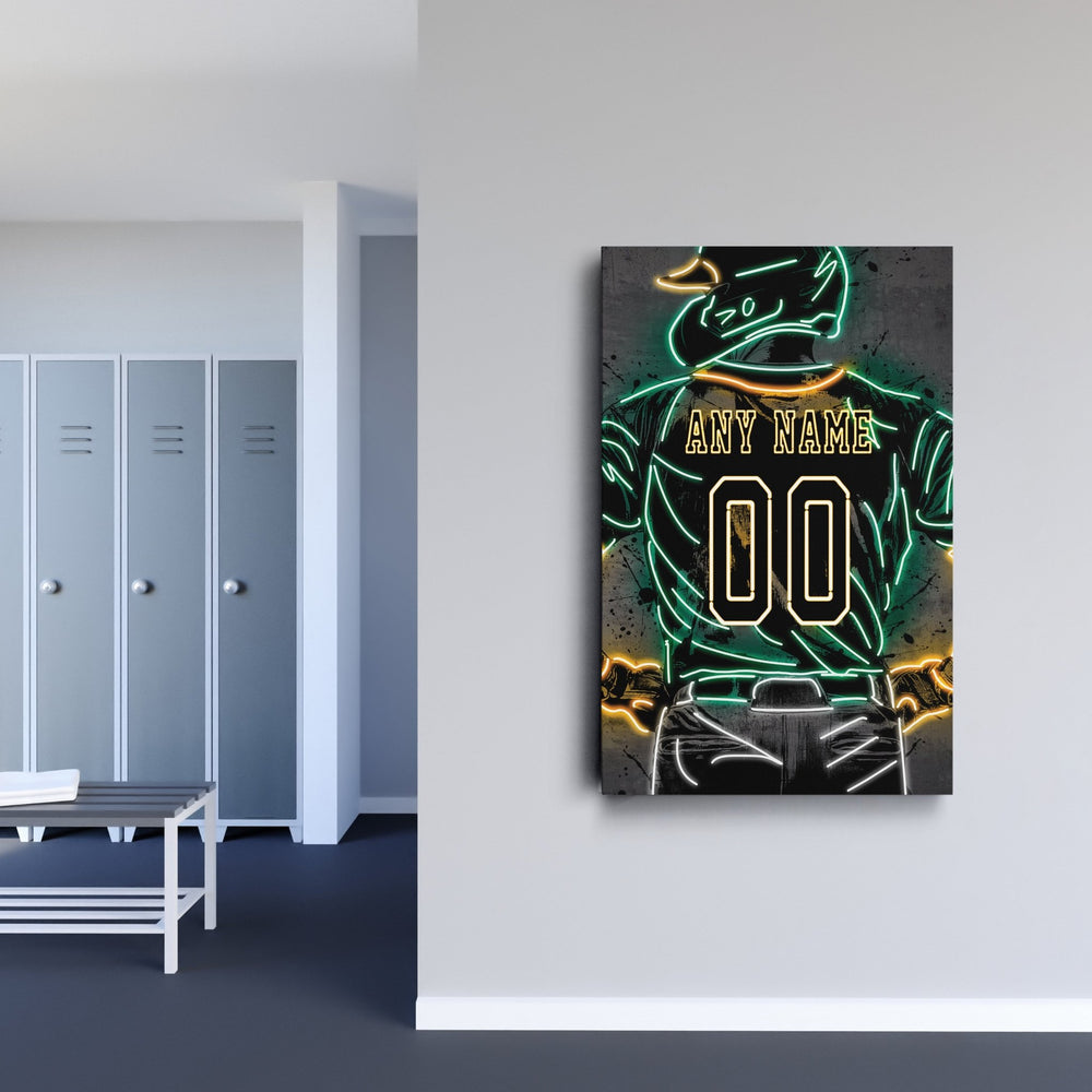 Oakland Athletics Custom Jersey Canvas | Neon Wall Art - CanvasNeon