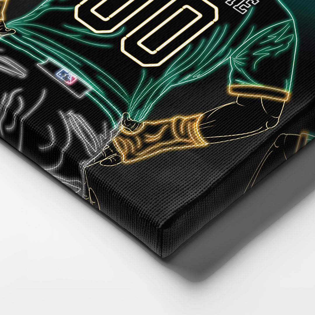 Oakland Athletics Personalized Jersey Canvas | Neon Wall Art - CanvasNeon