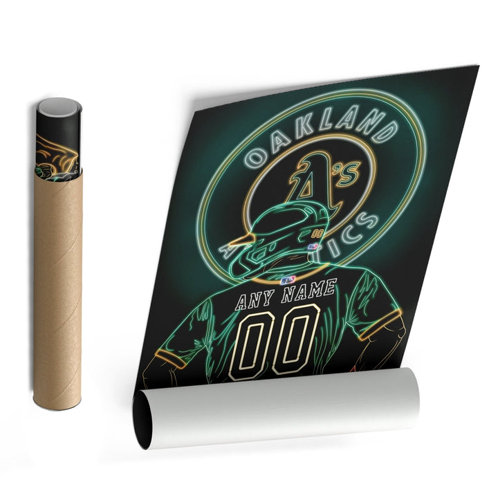 Oakland Athletics Personalized Jersey Canvas | Neon Wall Art - CanvasNeon