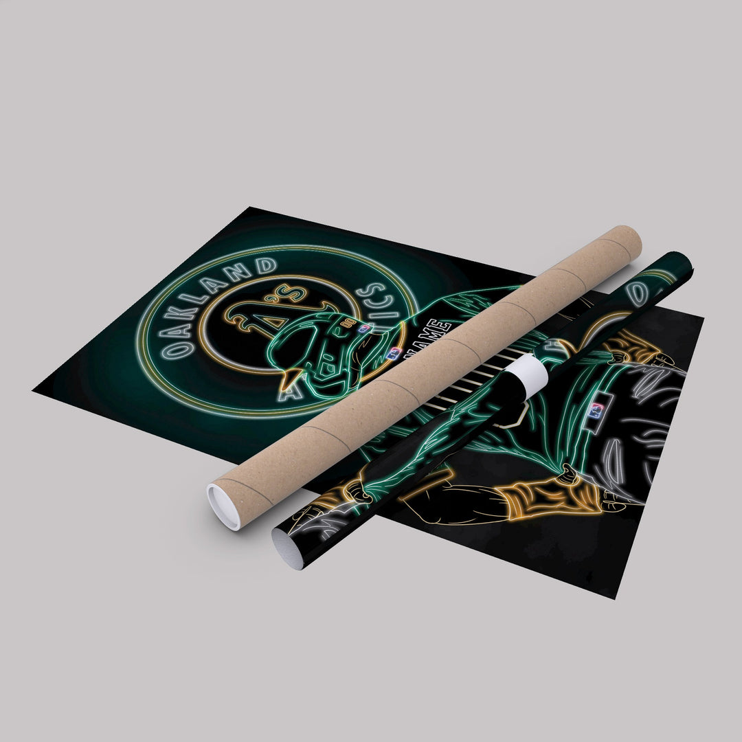 Oakland Athletics Personalized Jersey Canvas | Neon Wall Art - CanvasNeon