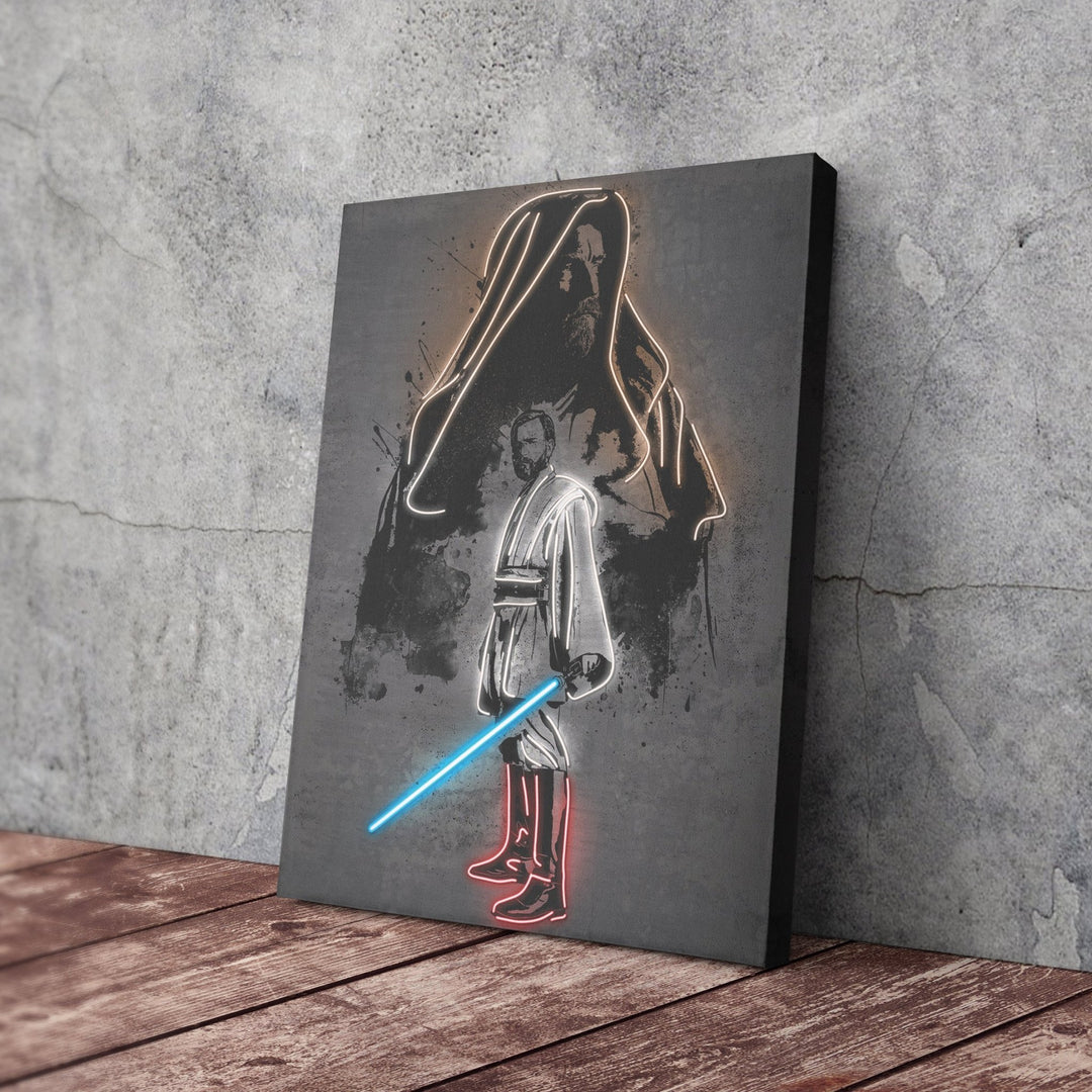 Obi Wan Kenobi Canvas | Star Wars Neon Wall Art - CanvasNeon