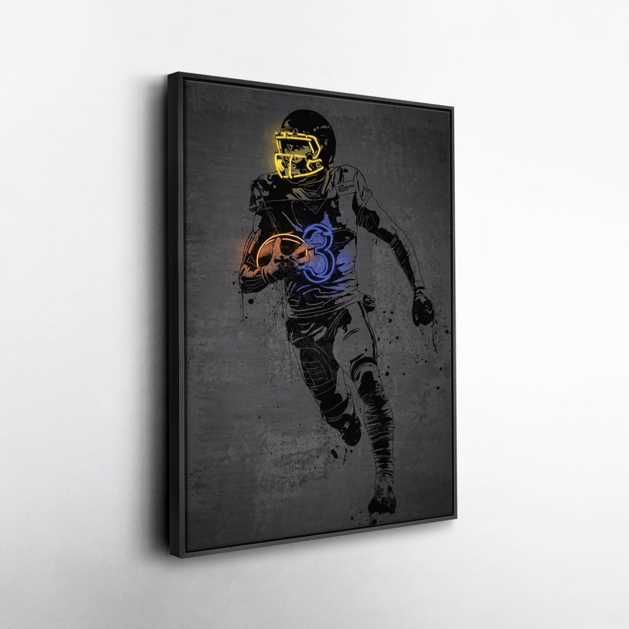 Odell Beckham Jr Neon Canvas Art | Modern Wall Decor for Rams Fans - CanvasNeon