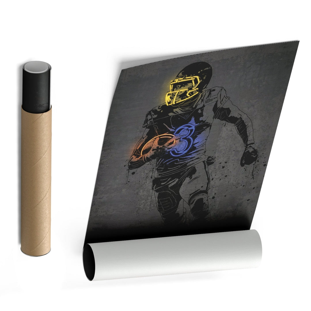 Odell Beckham Jr Neon Canvas Art | Modern Wall Decor for Rams Fans - CanvasNeon