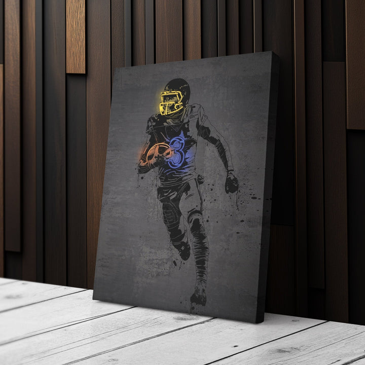 Odell Beckham Jr Neon Canvas Art | Modern Wall Decor for Rams Fans - CanvasNeon