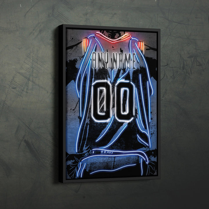 Oklahoma City Thunder Custom Jersey Canvas | Neon Wall Art - CanvasNeon