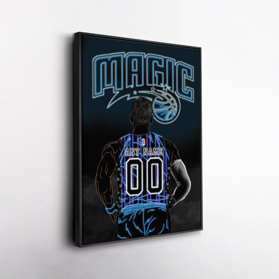Orlando Magic Personalized Jersey Canvas | Neon Wall Art - CanvasNeon