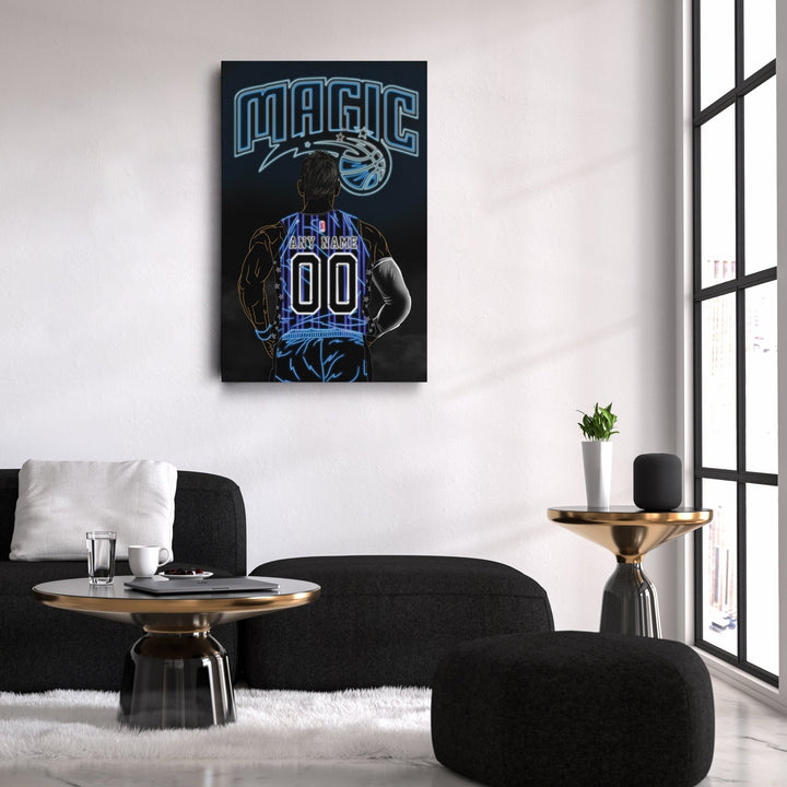 Orlando Magic Personalized Jersey Canvas | Neon Wall Art - CanvasNeon