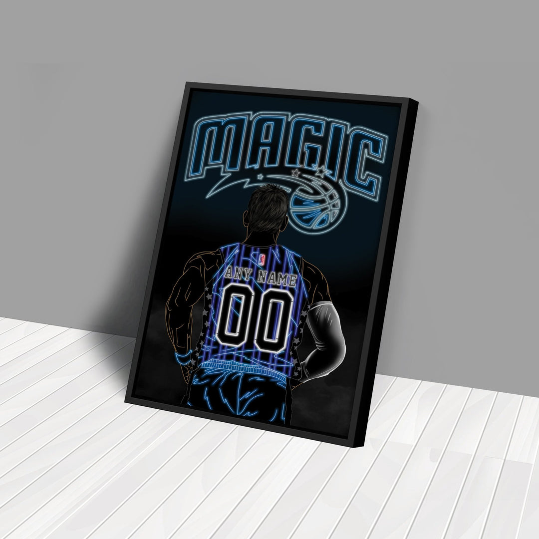 Orlando Magic Personalized Jersey Canvas | Neon Wall Art - CanvasNeon