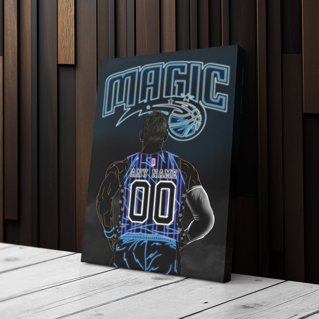 Orlando Magic Personalized Jersey Canvas | Neon Wall Art - CanvasNeon