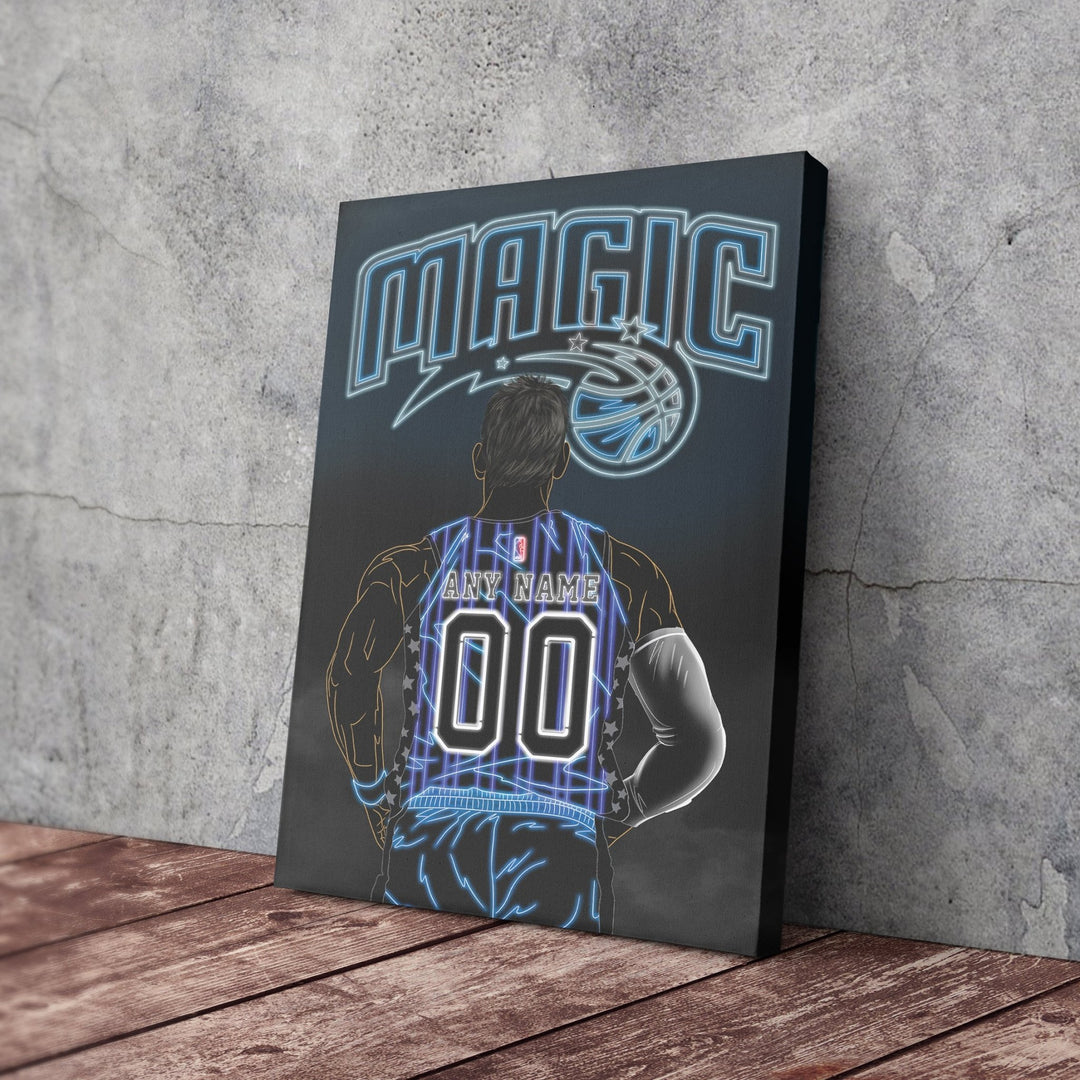 Orlando Magic Personalized Jersey Canvas | Neon Wall Art - CanvasNeon