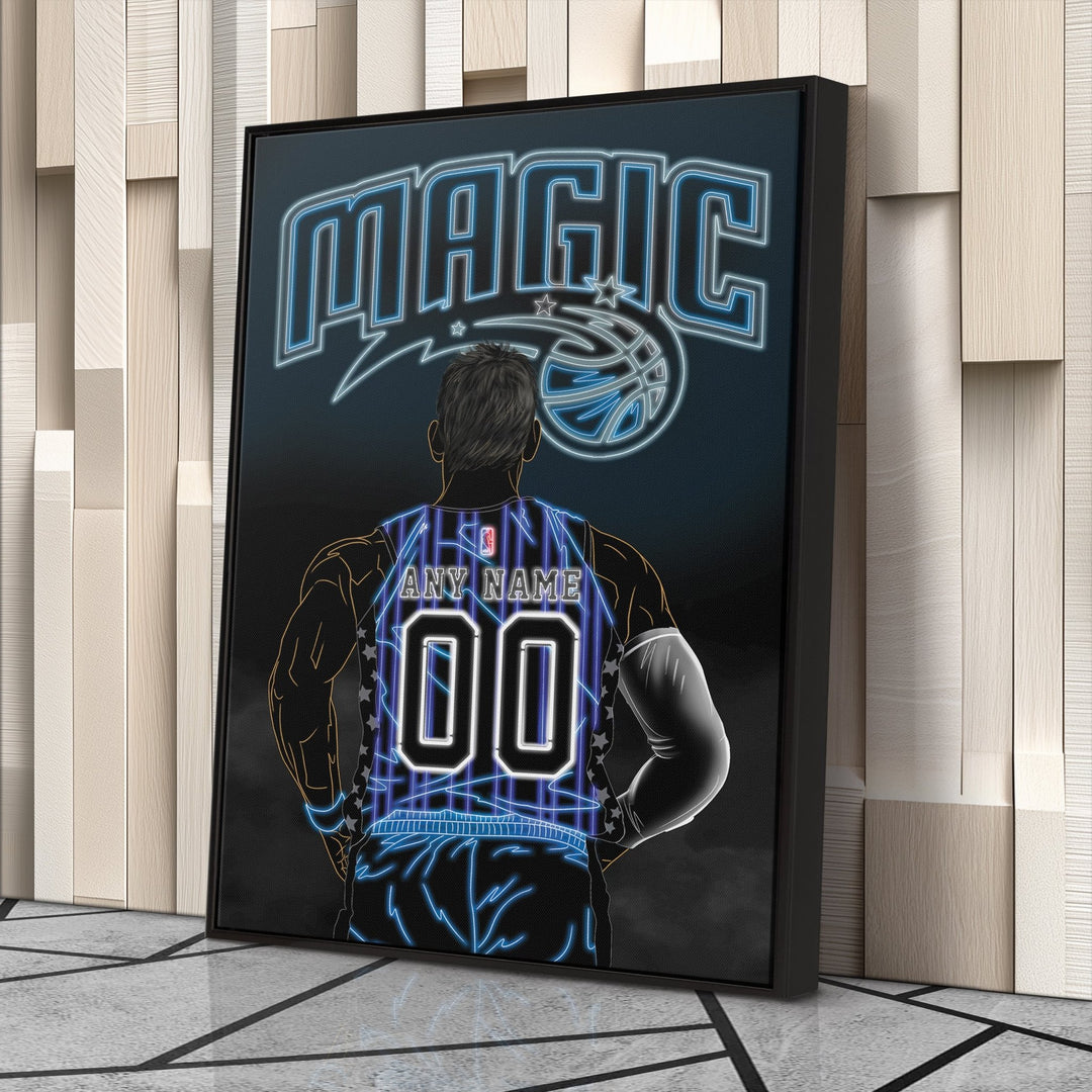Orlando Magic Personalized Jersey Canvas | Neon Wall Art - CanvasNeon