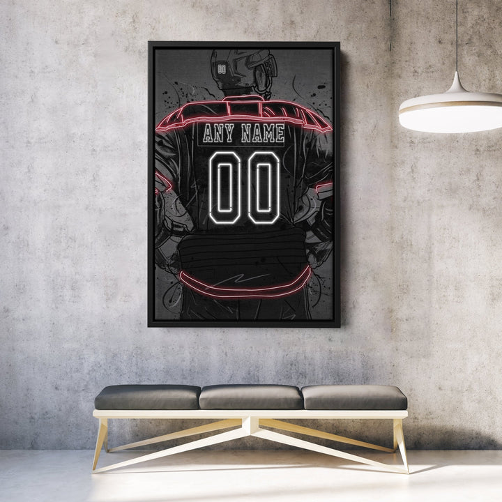 Ottawa Senators Custom Jersey Canvas | Neon Wall Art - CanvasNeon