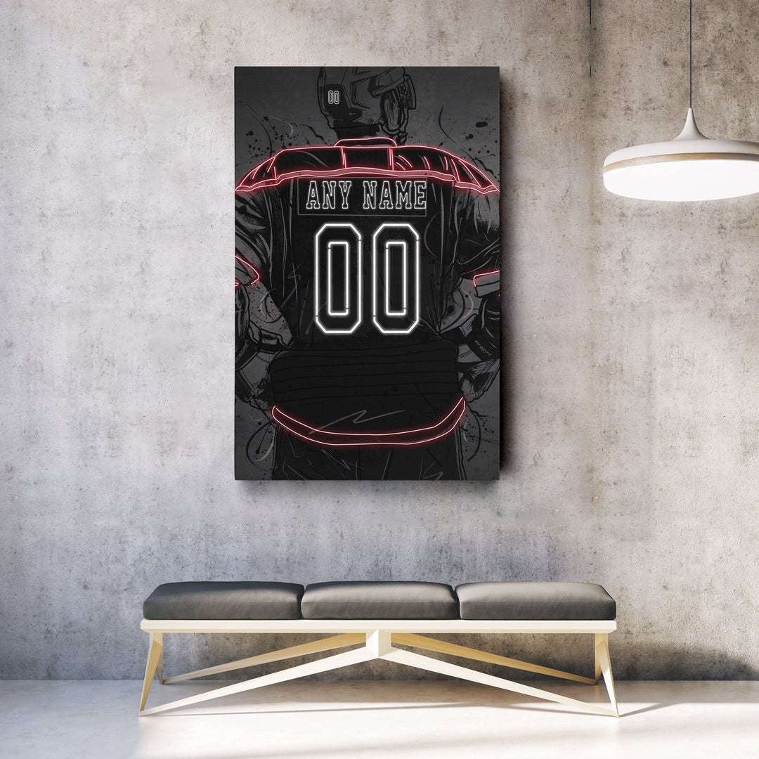Ottawa Senators Custom Jersey Canvas | Neon Wall Art - CanvasNeon