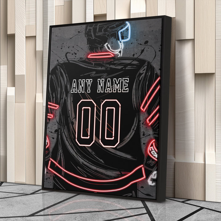 Ottawa Senators Custom Jersey Canvas | Neon Wall Art - CanvasNeon