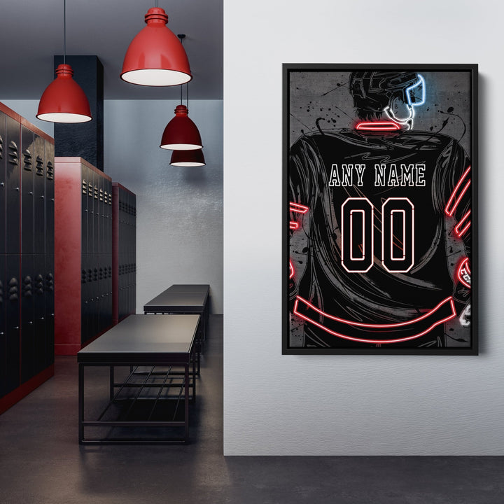 Ottawa Senators Custom Jersey Canvas | Neon Wall Art - CanvasNeon