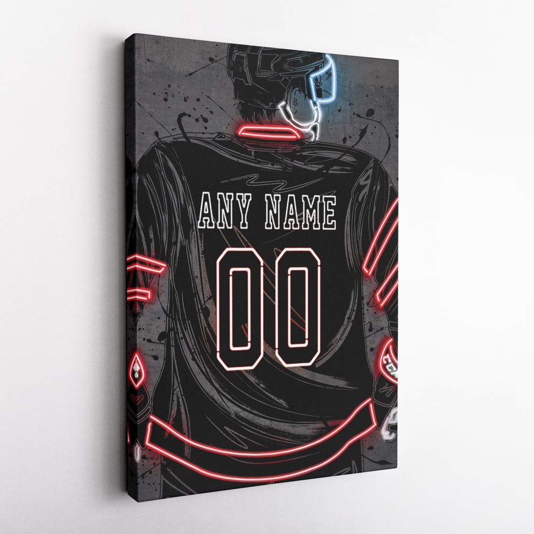 Ottawa Senators Custom Jersey Canvas | Neon Wall Art - CanvasNeon