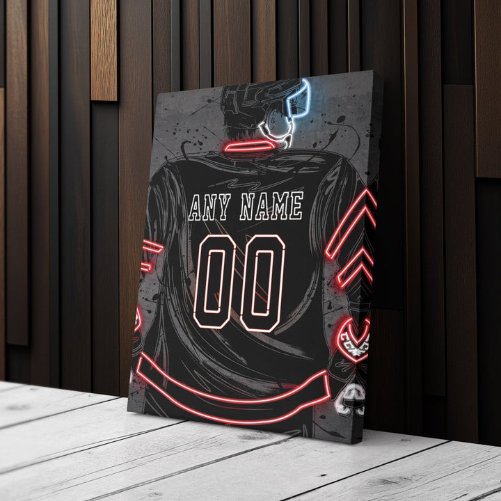 Ottawa Senators Custom Jersey Canvas | Neon Wall Art - CanvasNeon
