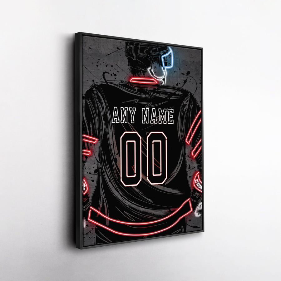 Ottawa Senators Custom Jersey Canvas | Neon Wall Art - CanvasNeon