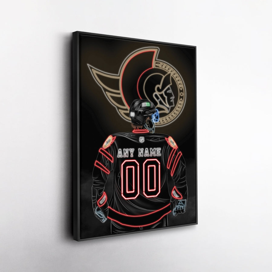 Ottawa Senators Personalized Jersey Canvas | Neon Wall Art - CanvasNeon