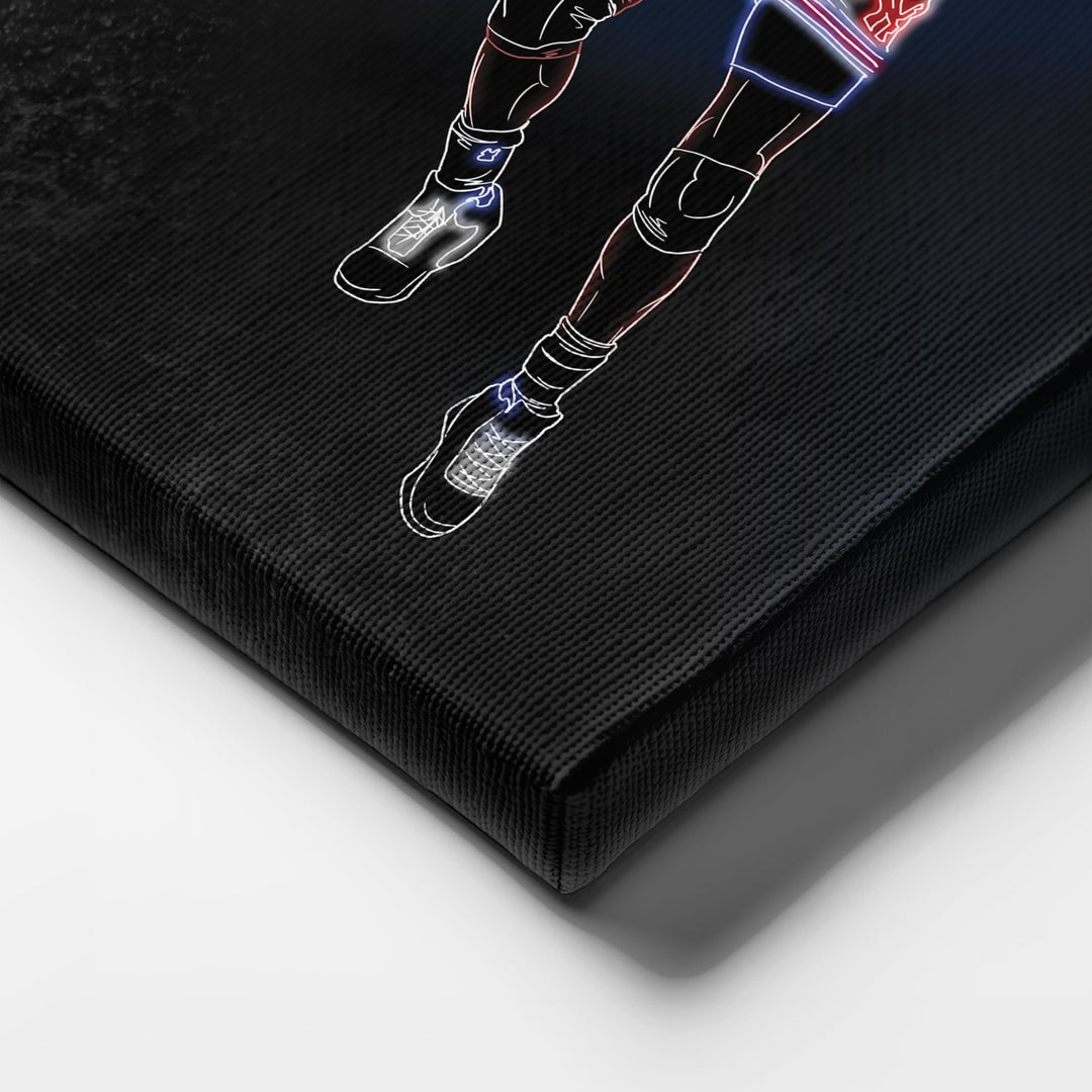 Patrick Ewing Neon Canvas Art | Knicks Wall Decor - CanvasNeon