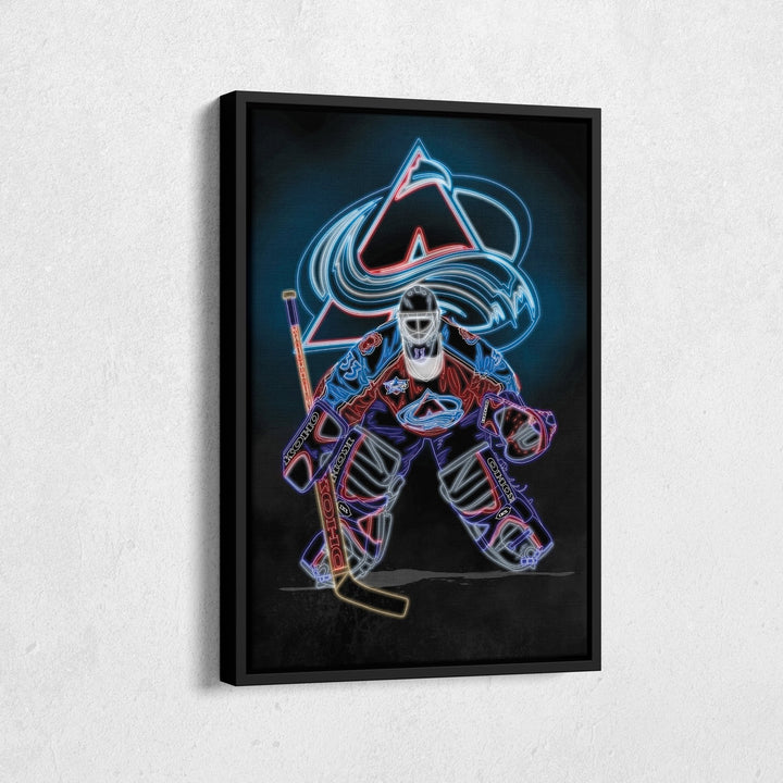 Patrick Roy Neon Canvas Art | Avalanche Wall Decor - CanvasNeon