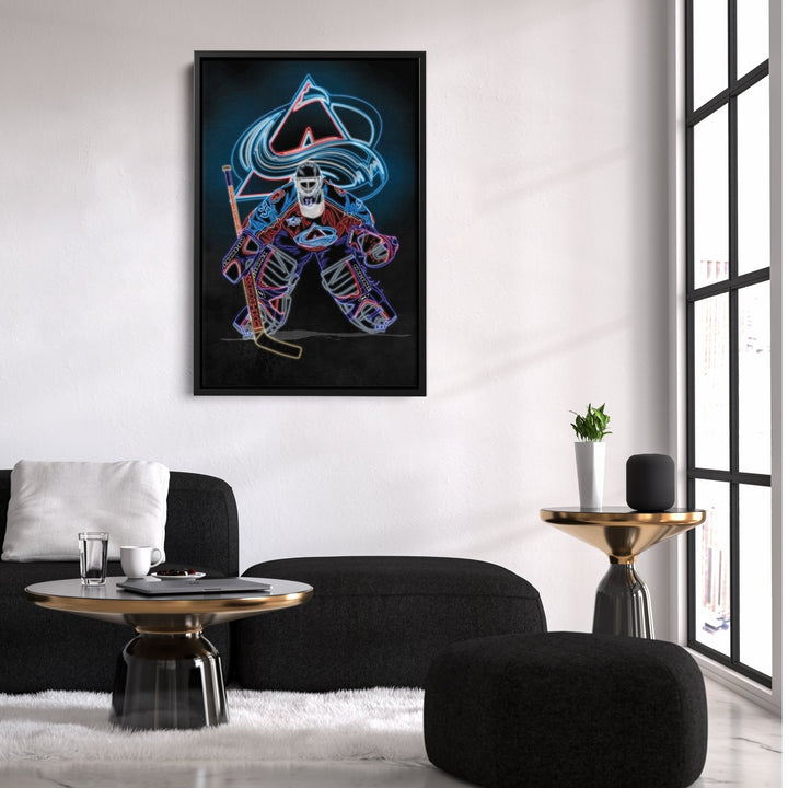 Patrick Roy Neon Canvas Art | Avalanche Wall Decor - CanvasNeon