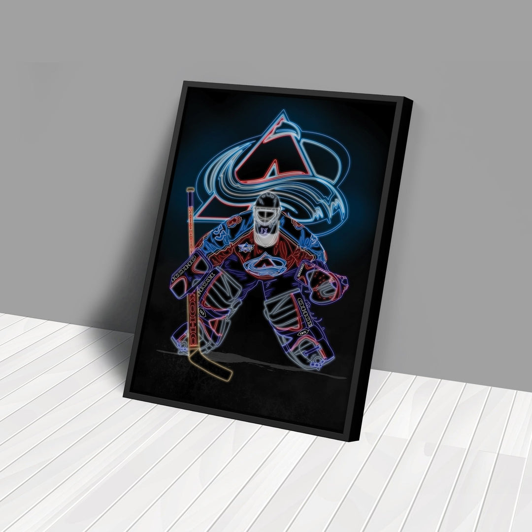 Patrick Roy Neon Canvas Art | Avalanche Wall Decor - CanvasNeon