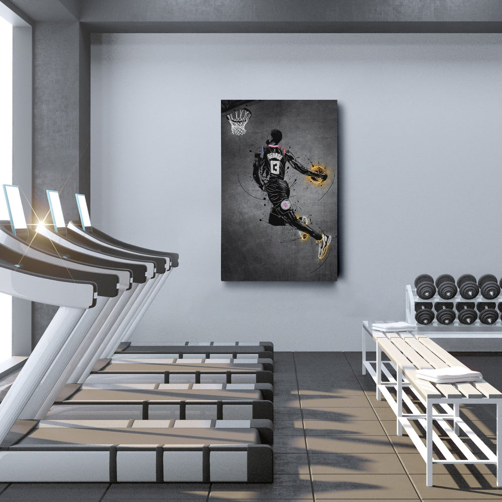 Paul George Neon Canvas Art | Modern Wall Decor for Clippers Fans - CanvasNeon