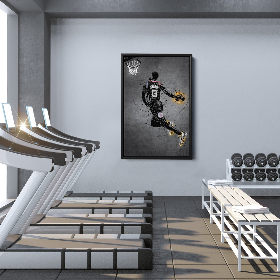 Paul George Neon Canvas Art | Modern Wall Decor for Clippers Fans - CanvasNeon
