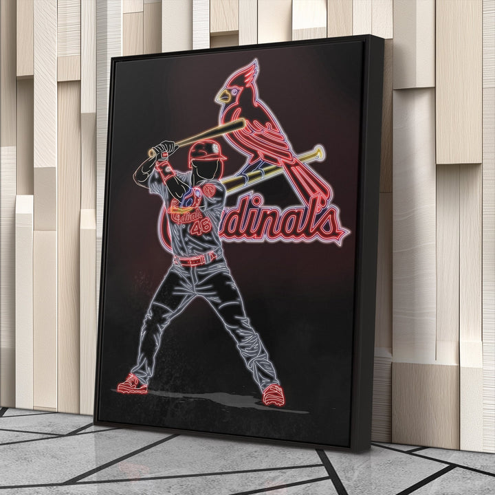 Paul Goldschmidt Neon Canvas Art | Cardinals Wall Decor - CanvasNeon