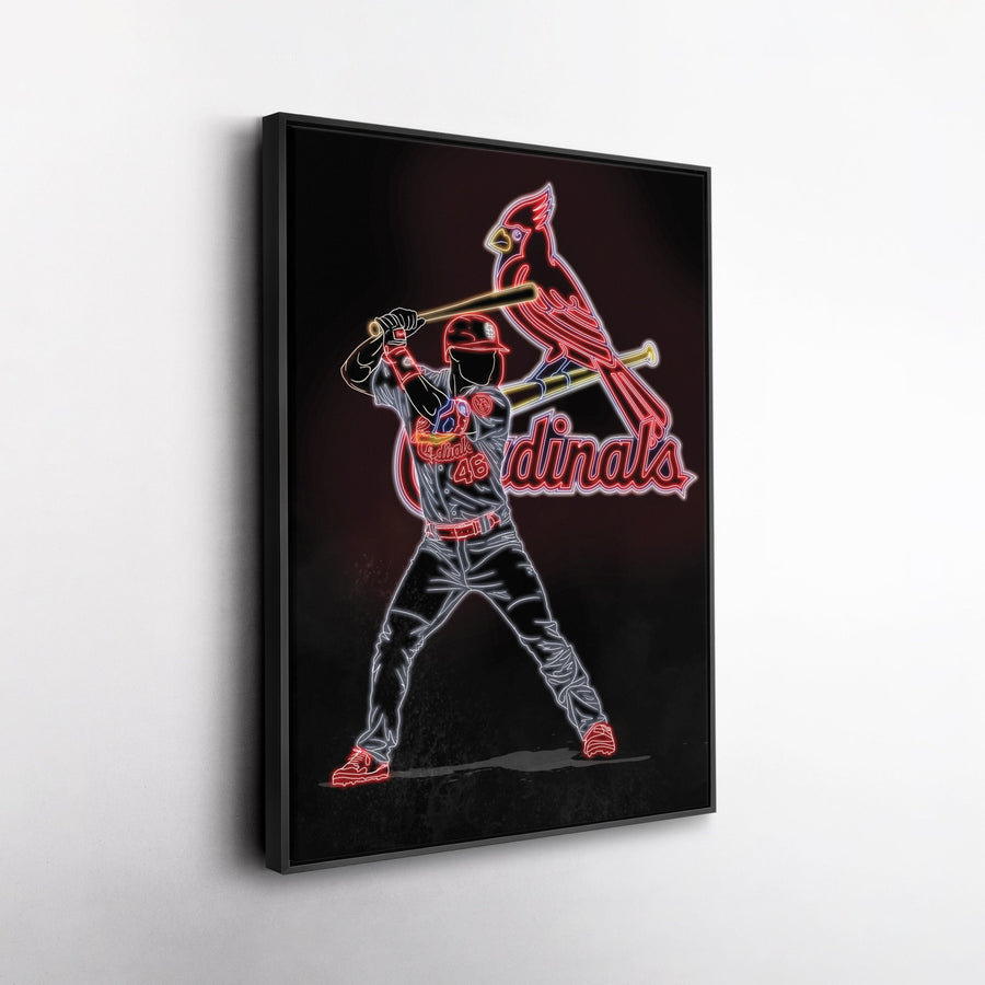 Paul Goldschmidt Neon Canvas Art | Cardinals Wall Decor - CanvasNeon