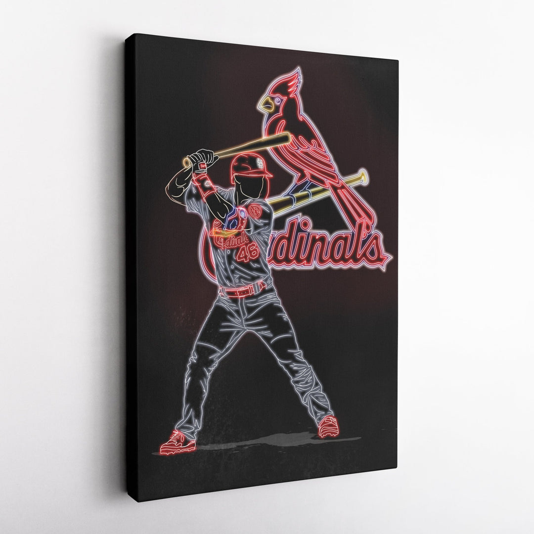 Paul Goldschmidt Neon Canvas Art | Cardinals Wall Decor - CanvasNeon