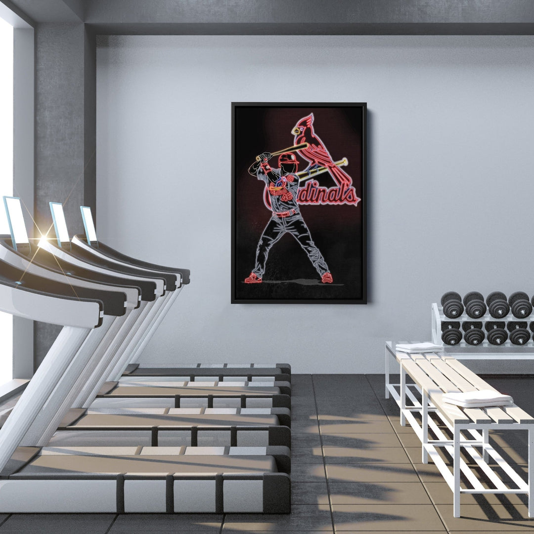 Paul Goldschmidt Neon Canvas Art | Cardinals Wall Decor - CanvasNeon