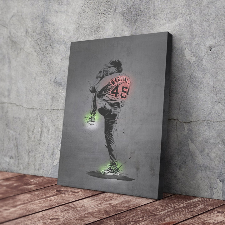 Pedro Martinez Neon Canvas Art | Modern Wall Decor for Red Sox Fans - CanvasNeon