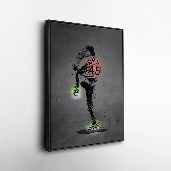 Pedro Martinez Neon Canvas Art | Modern Wall Decor for Red Sox Fans - CanvasNeon