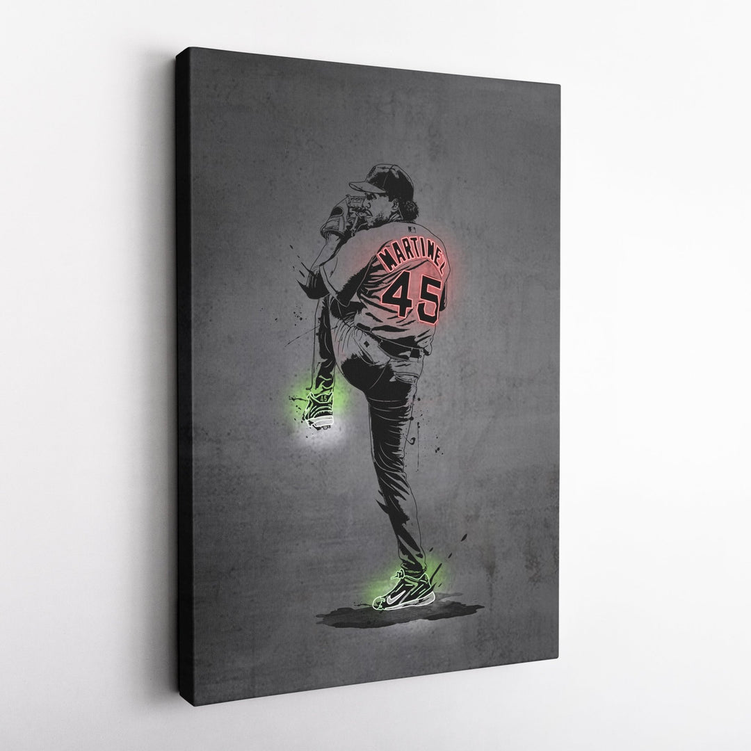 Pedro Martinez Neon Canvas Art | Modern Wall Decor for Red Sox Fans - CanvasNeon