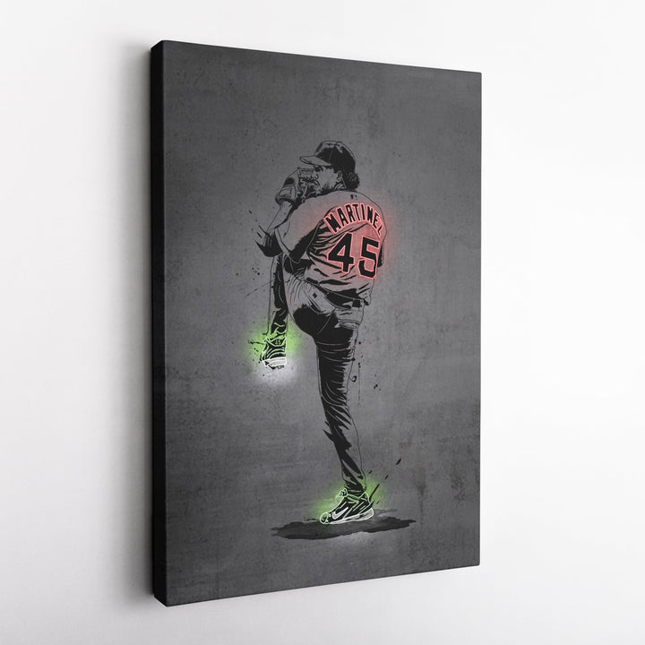 Pedro Martinez Neon Canvas Art | Modern Wall Decor for Red Sox Fans - CanvasNeon