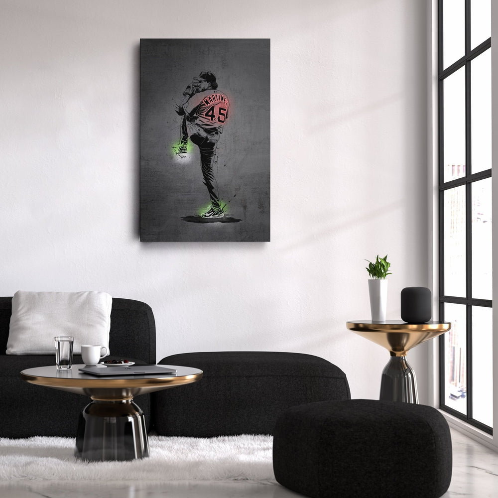 Pedro Martinez Neon Canvas Art | Modern Wall Decor for Red Sox Fans - CanvasNeon