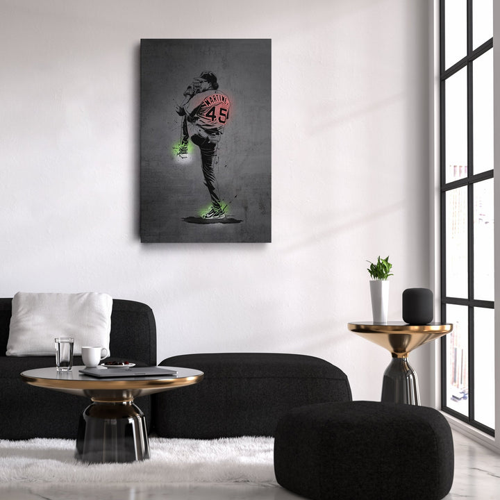 Pedro Martinez Neon Canvas Art | Modern Wall Decor for Red Sox Fans - CanvasNeon