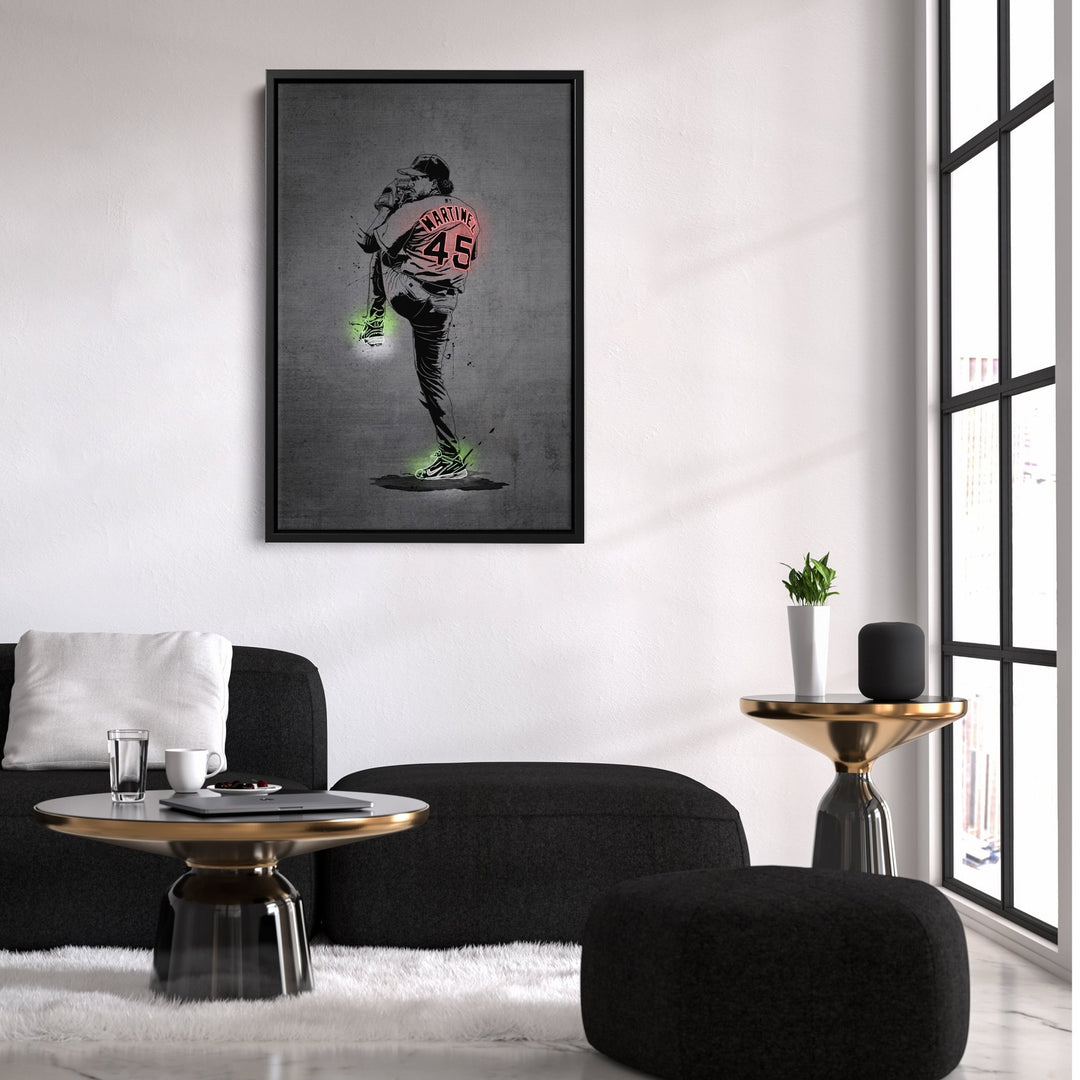 Pedro Martinez Neon Canvas Art | Modern Wall Decor for Red Sox Fans - CanvasNeon