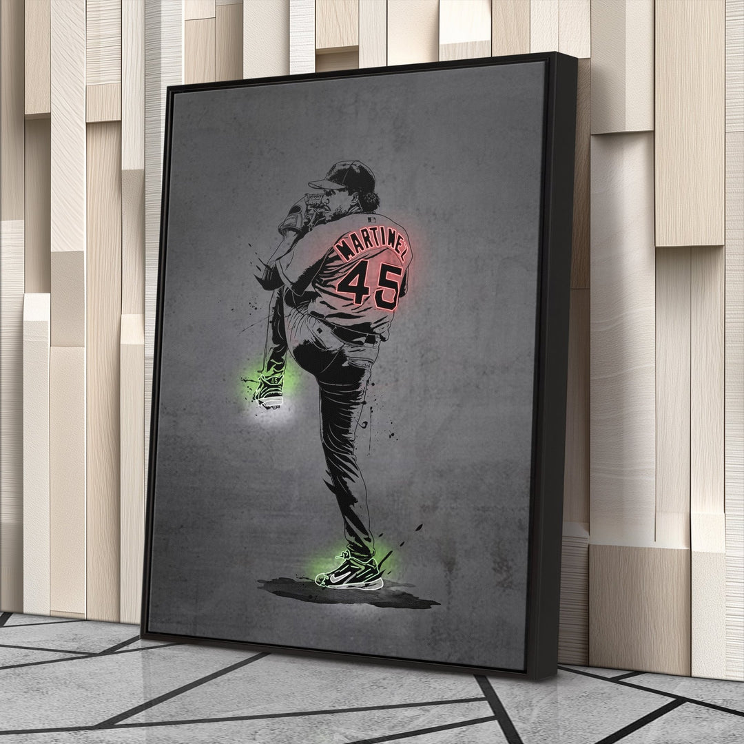 Pedro Martinez Neon Canvas Art | Modern Wall Decor for Red Sox Fans - CanvasNeon
