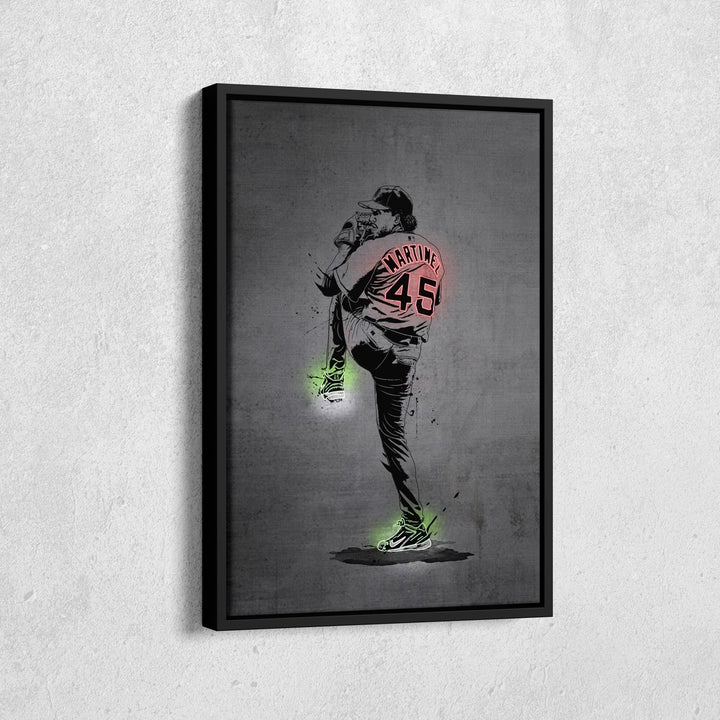 Pedro Martinez Neon Canvas Art | Modern Wall Decor for Red Sox Fans - CanvasNeon