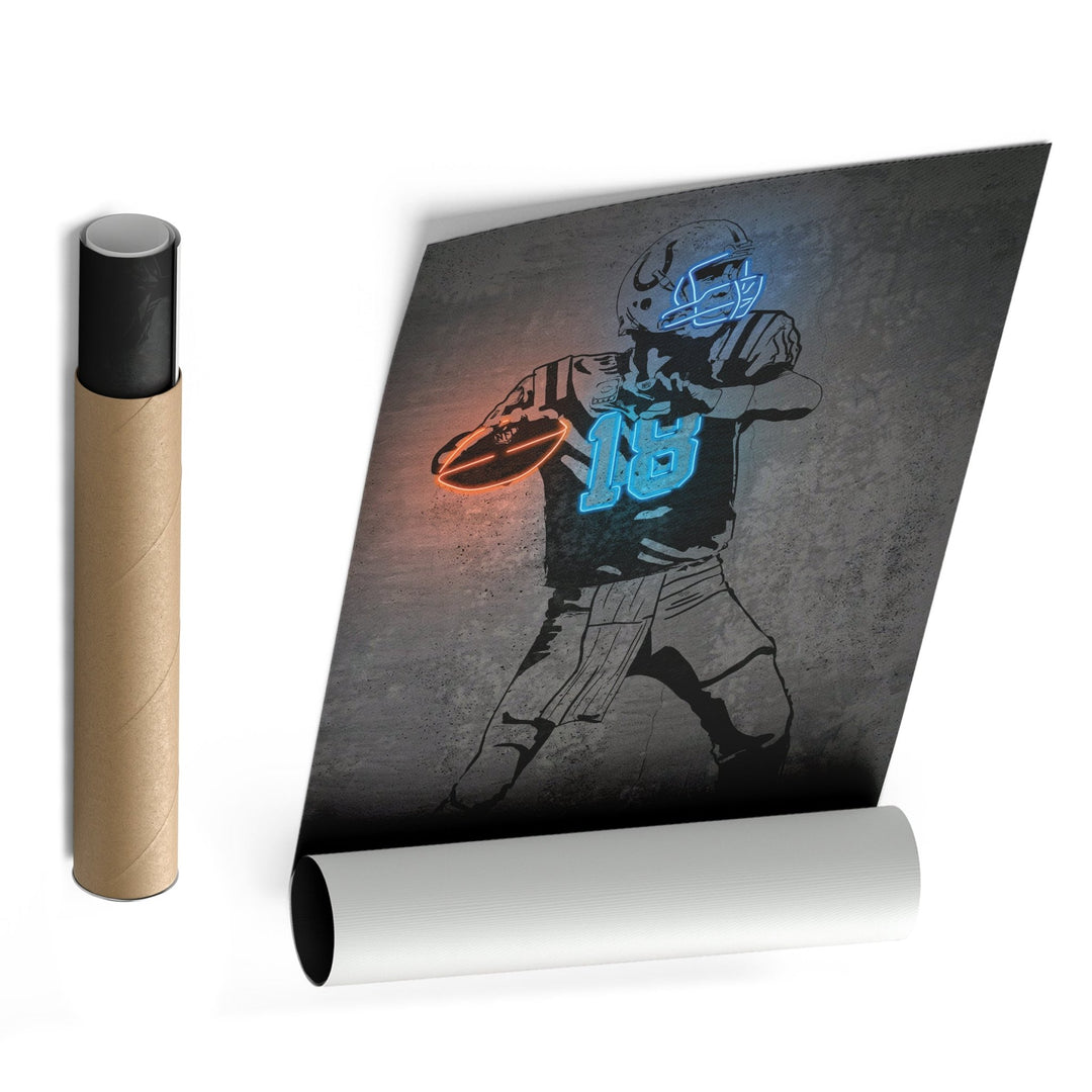 Peyton Manning Neon Canvas Art | Modern Wall Decor for Colts Fans - CanvasNeon