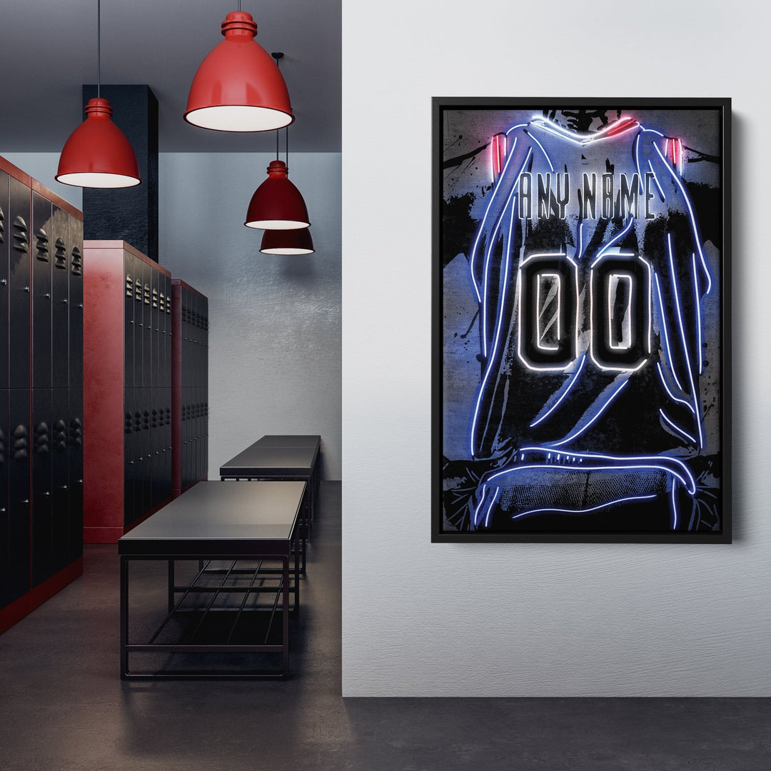Philadelphia 76ers Custom Jersey Canvas | Neon Wall Art - CanvasNeon