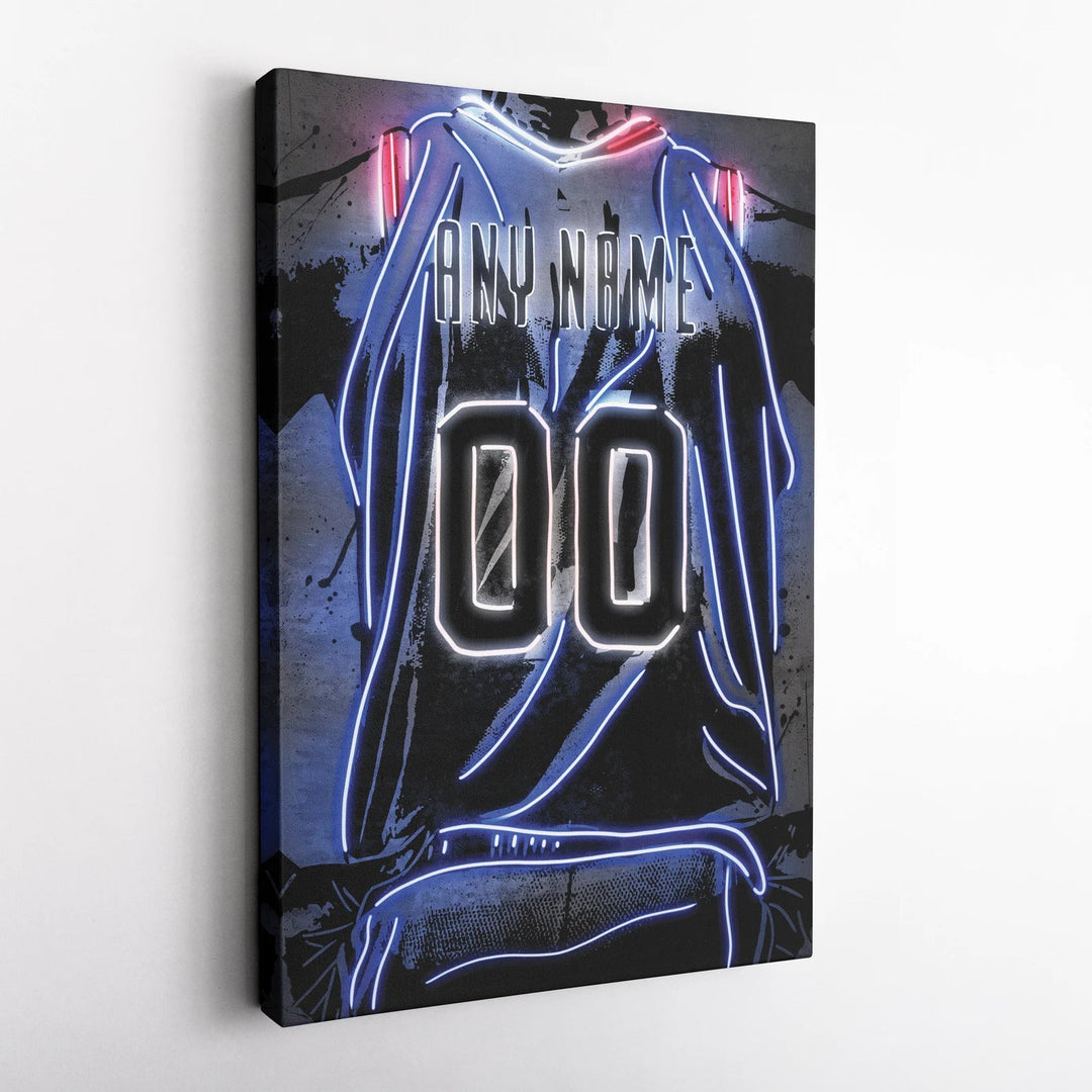Philadelphia 76ers Custom Jersey Canvas | Neon Wall Art - CanvasNeon