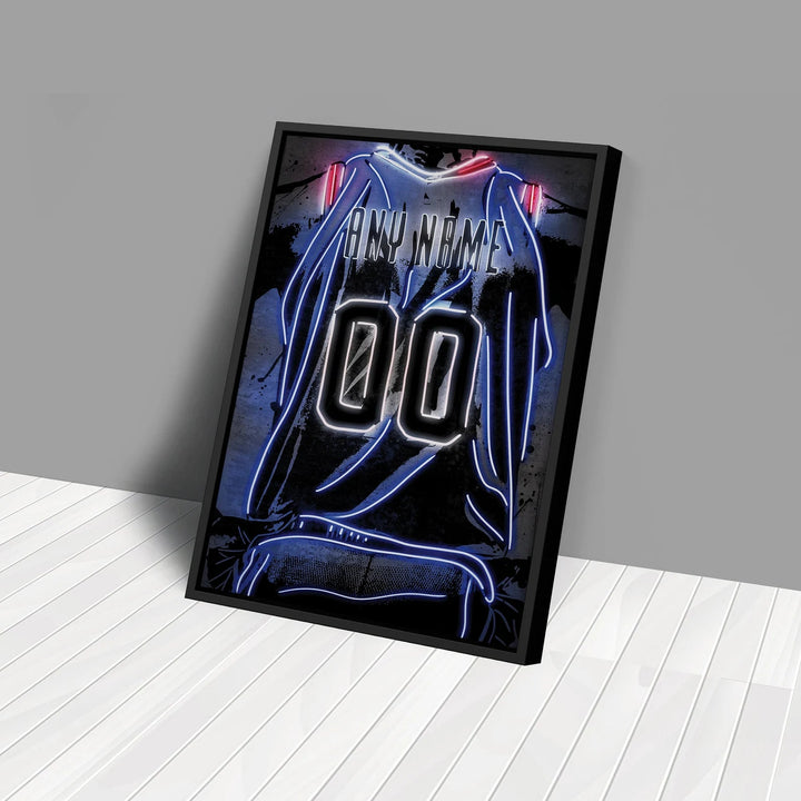 Philadelphia 76ers Custom Jersey Canvas | Neon Wall Art - CanvasNeon